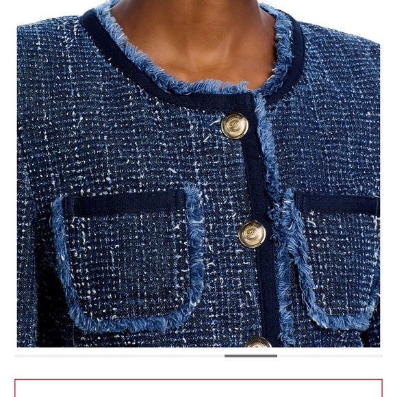 Women's Blue denim Tweed Jacket by Cinq a sept.  Size 12. Excellent condition - Picture 5 of 6